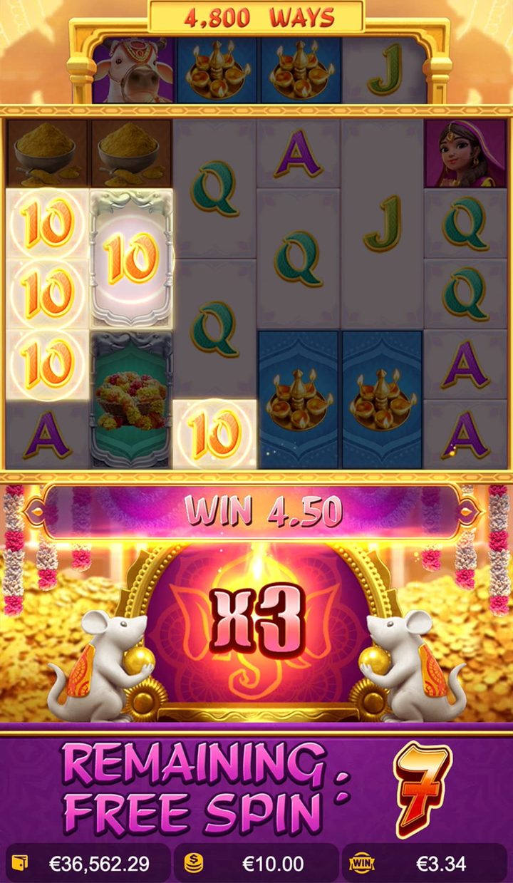 Ganesha Fortune free spins in play with the x3 win multiplier